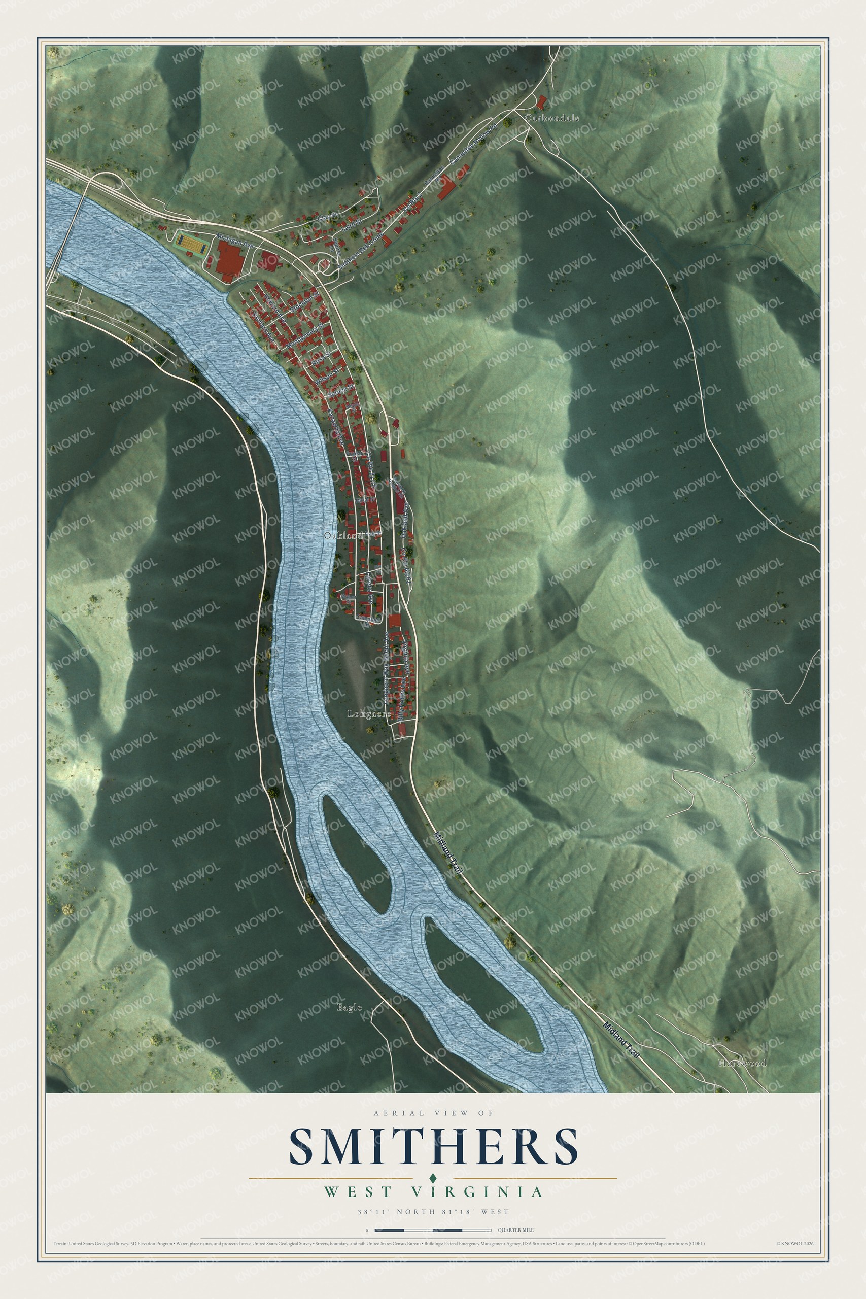 Watermarked full-map preview of Smithers, West Virginia