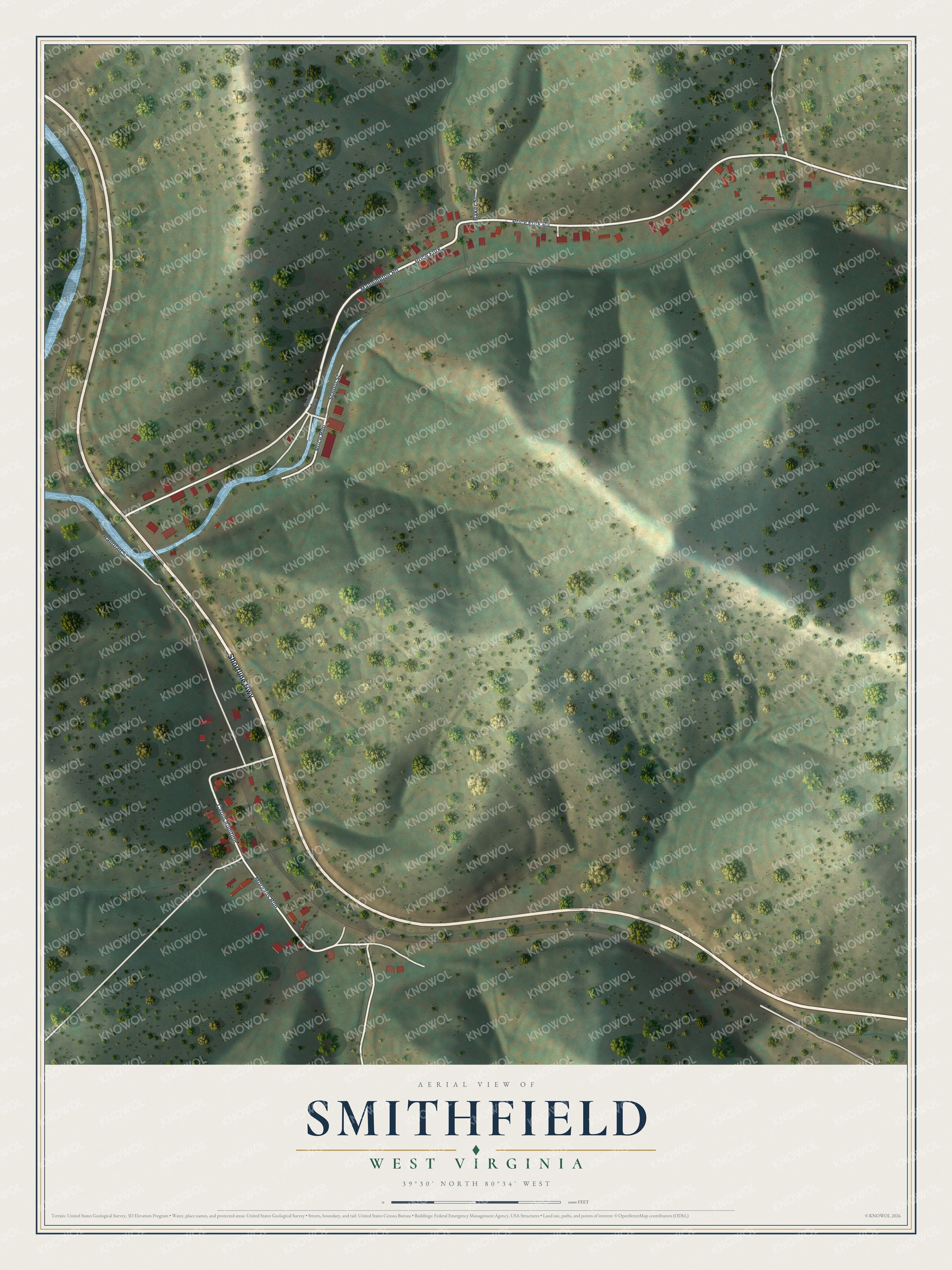 Watermarked full-map preview of Smithfield, West Virginia
