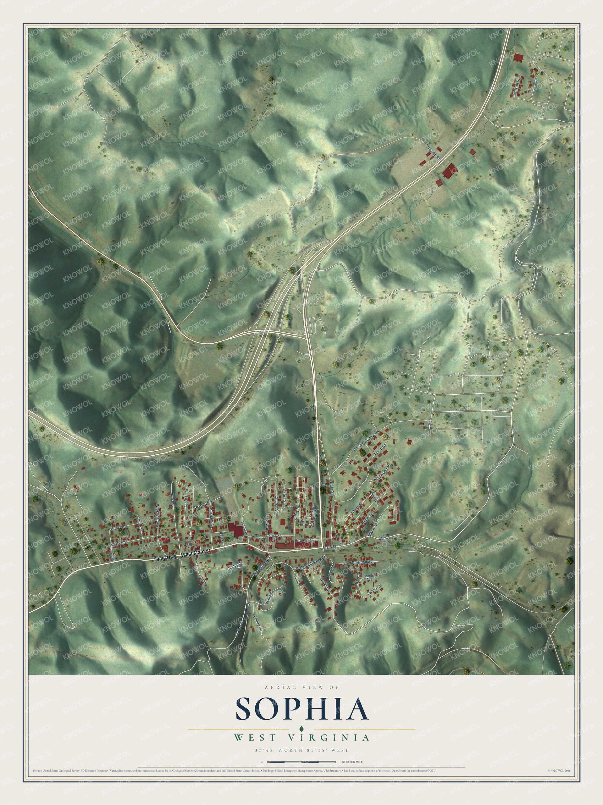 Watermarked full-map preview of Sophia, West Virginia