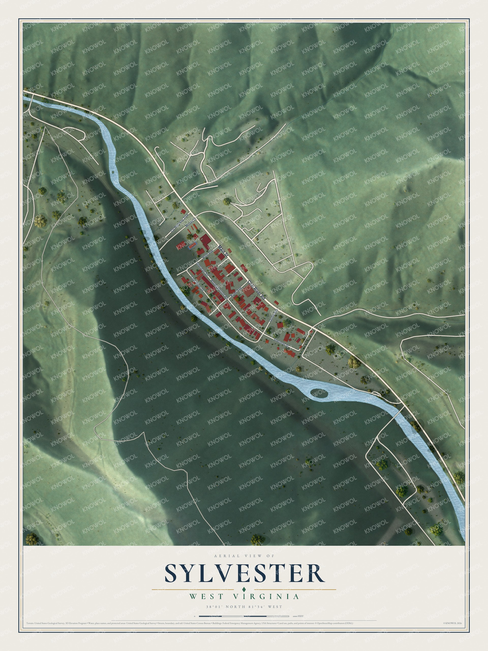 Watermarked full-map preview of Sylvester, West Virginia