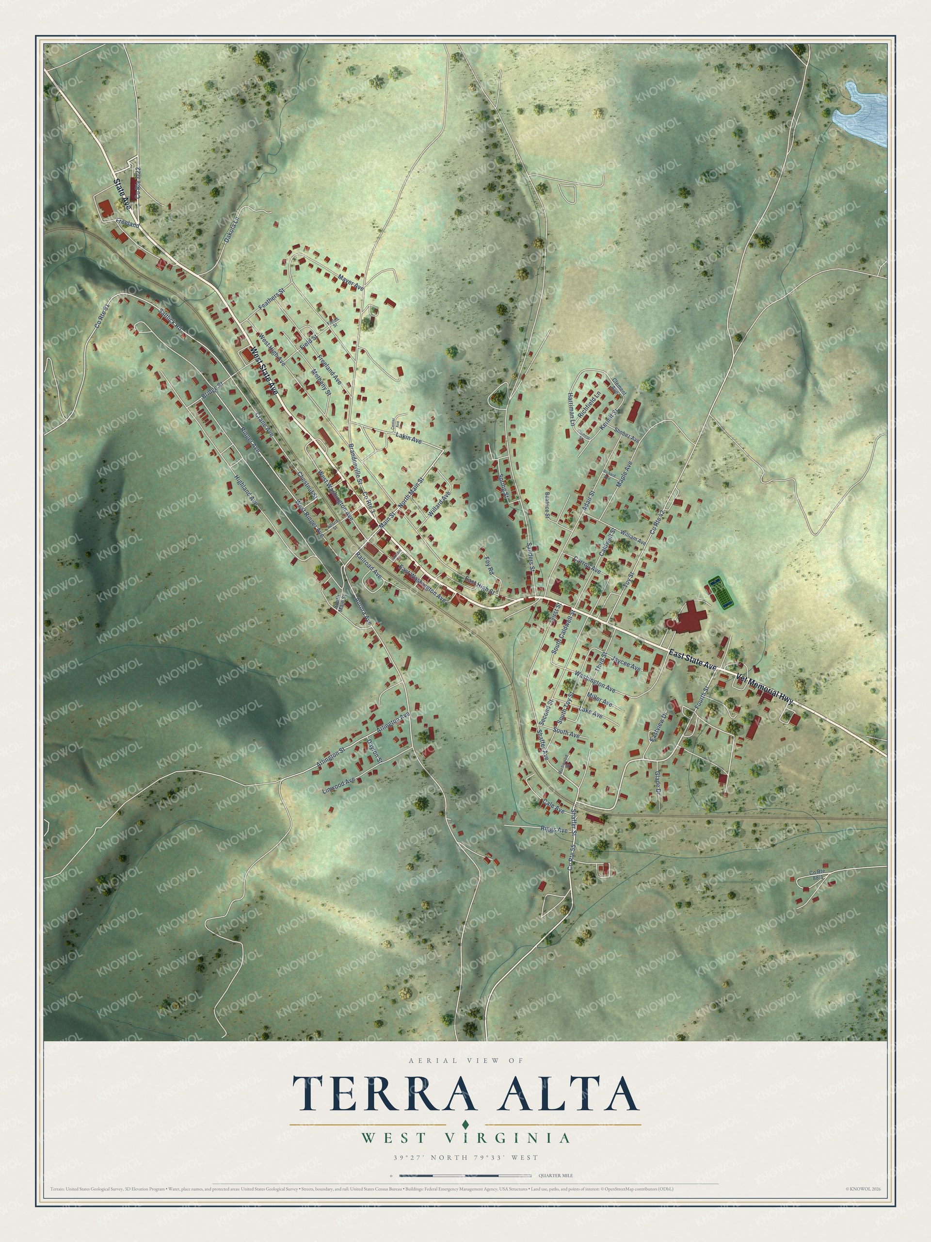 Watermarked full-map preview of Terra Alta, West Virginia