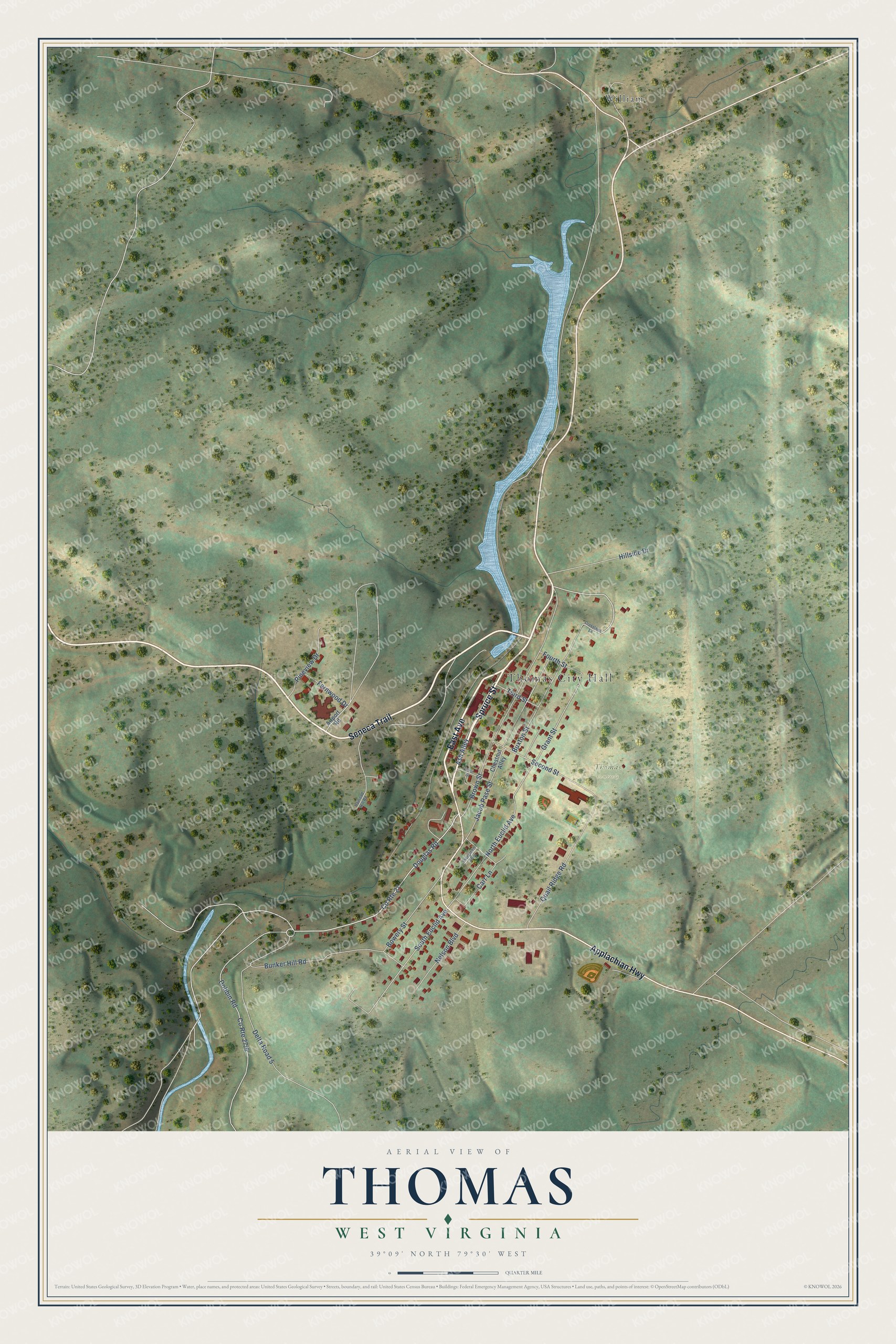 Watermarked full-map preview of Thomas, West Virginia