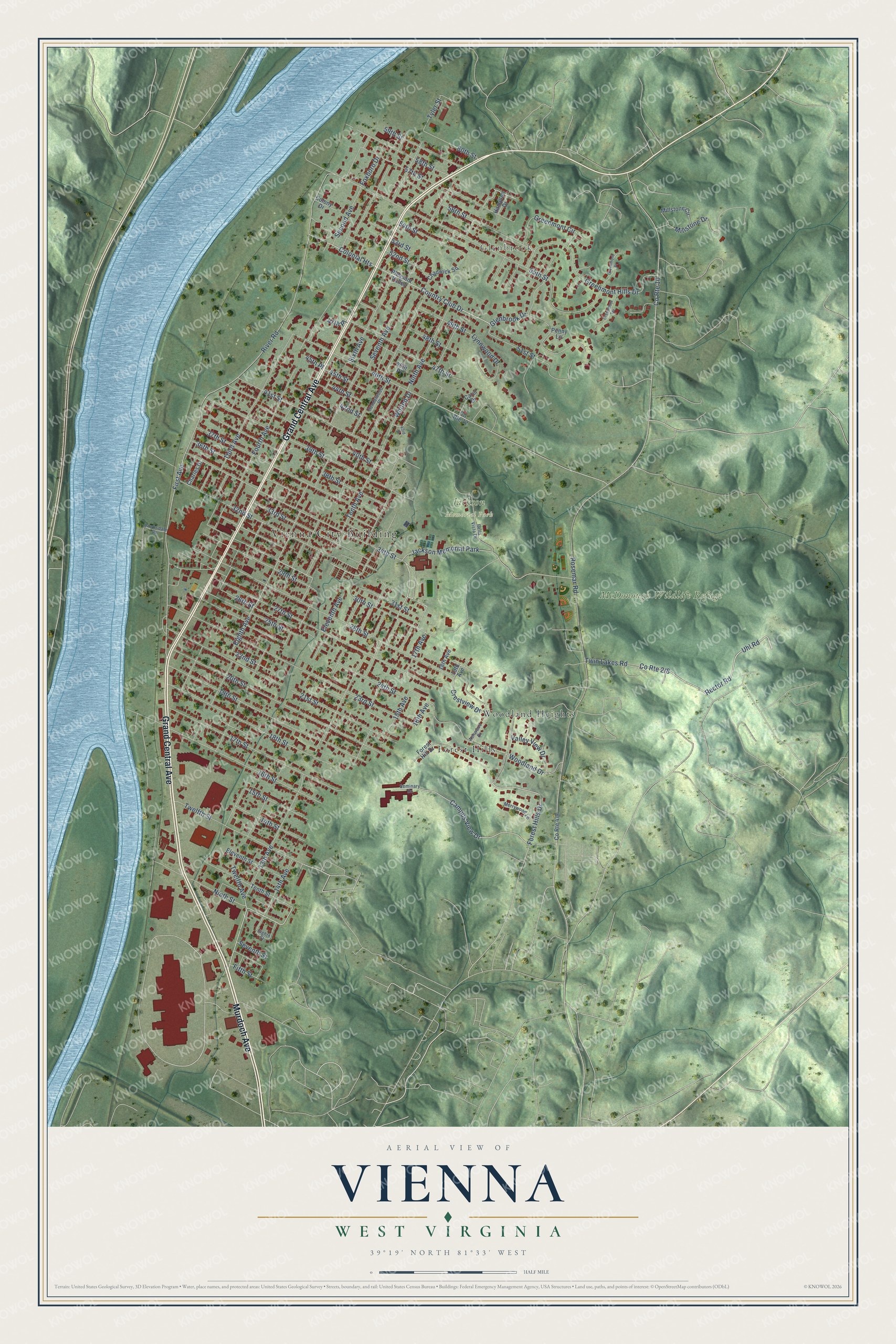 Watermarked full-map preview of Vienna, West Virginia