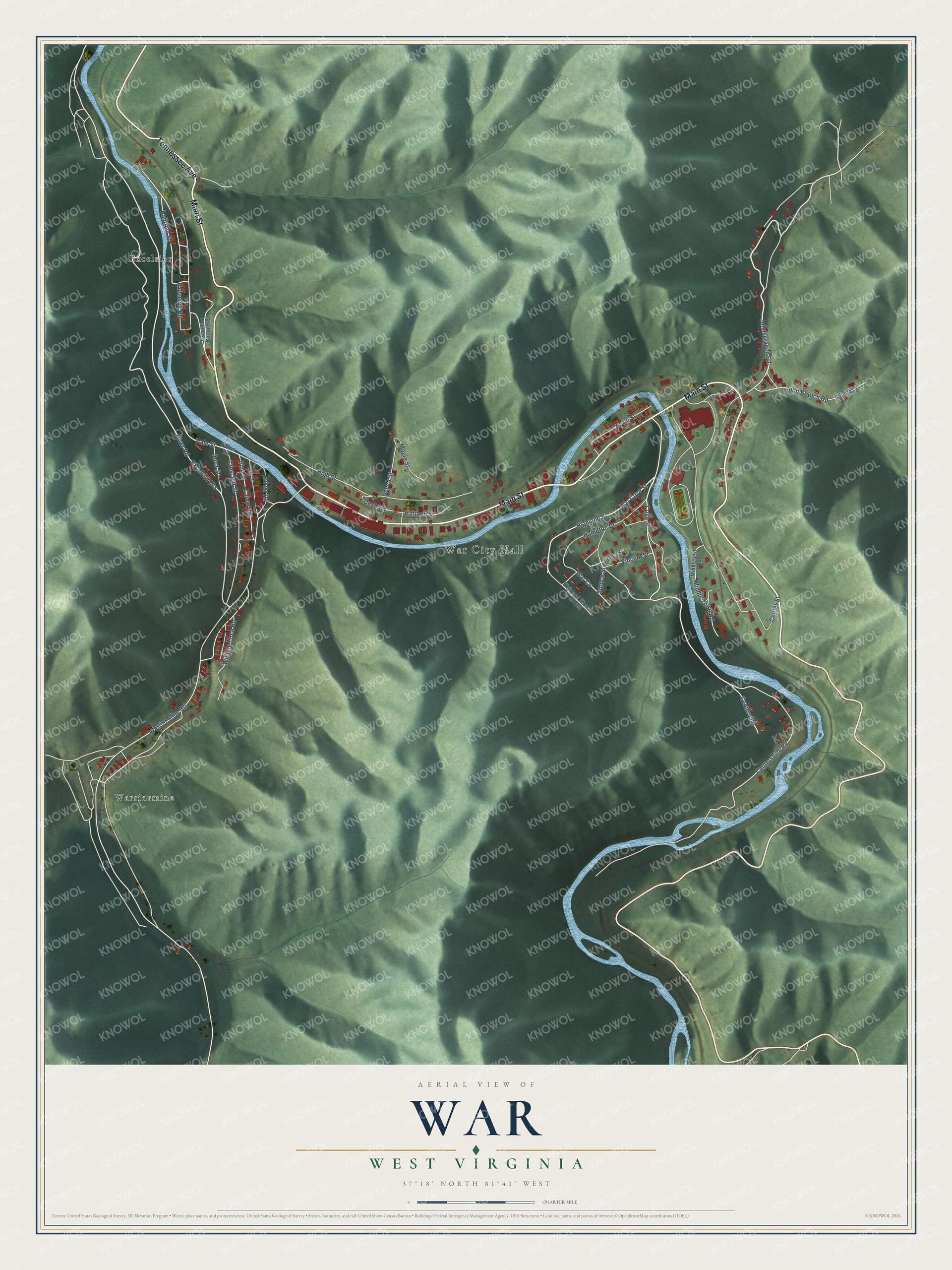 Watermarked full-map preview of War, West Virginia