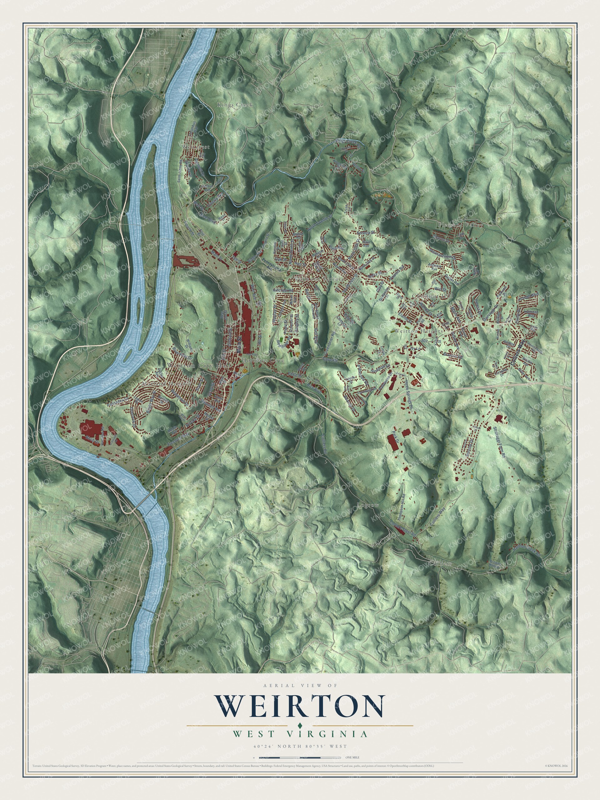 Watermarked full-map preview of Weirton, West Virginia