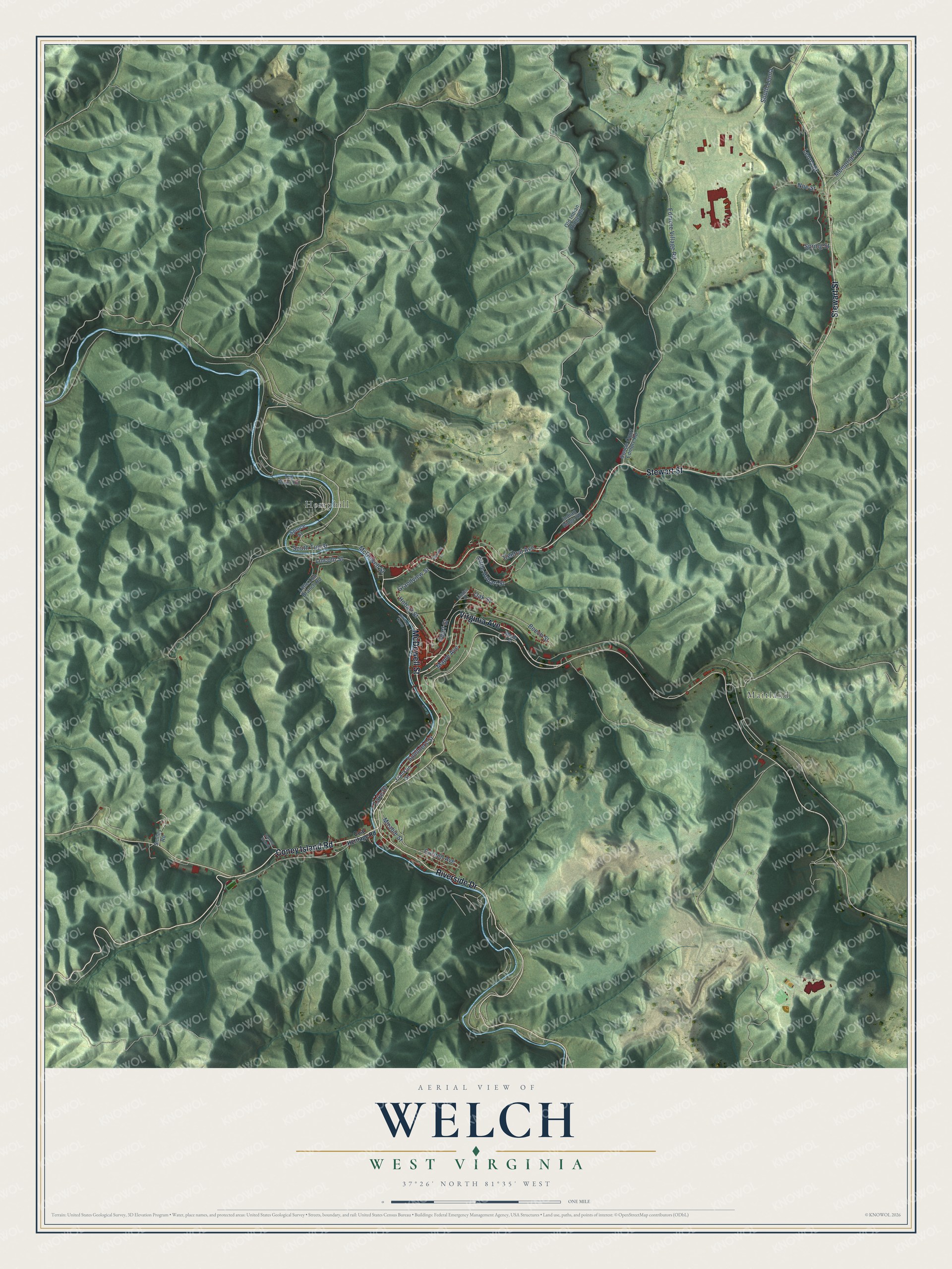 Watermarked full-map preview of Welch, West Virginia