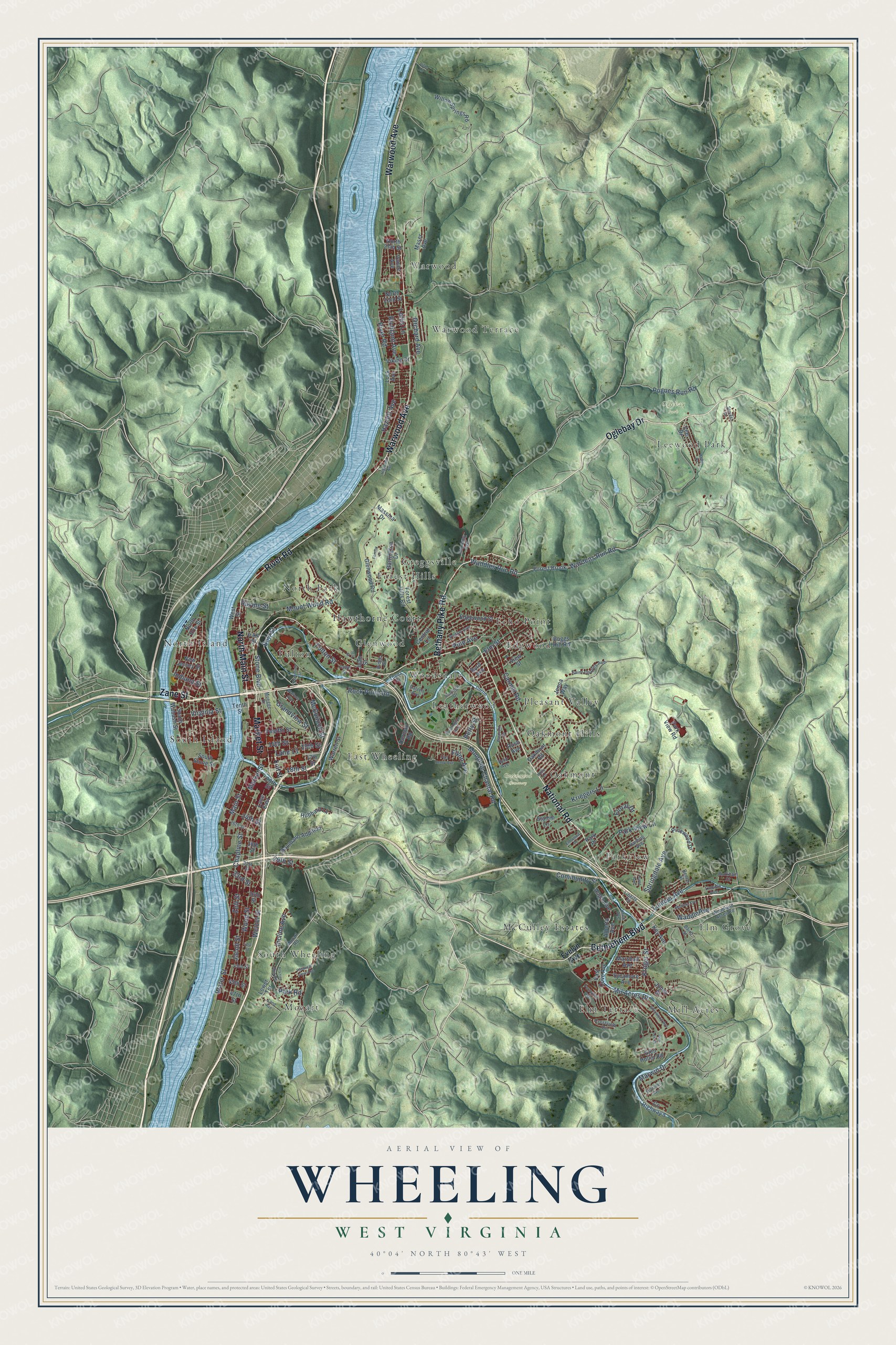 Watermarked full-map preview of Wheeling, West Virginia