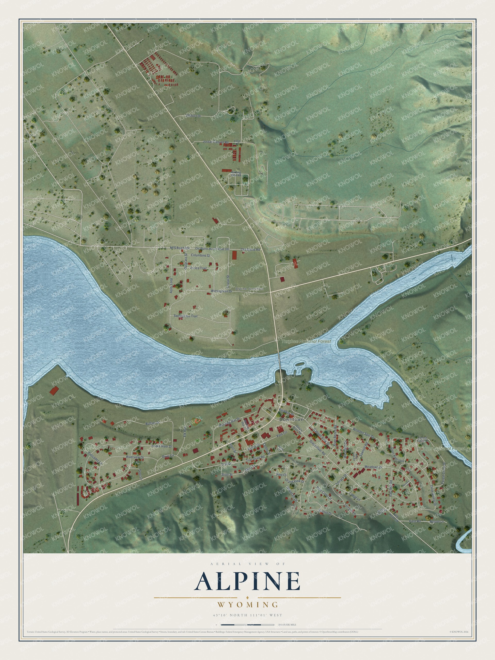 Watermarked full-map preview of Alpine, Wyoming