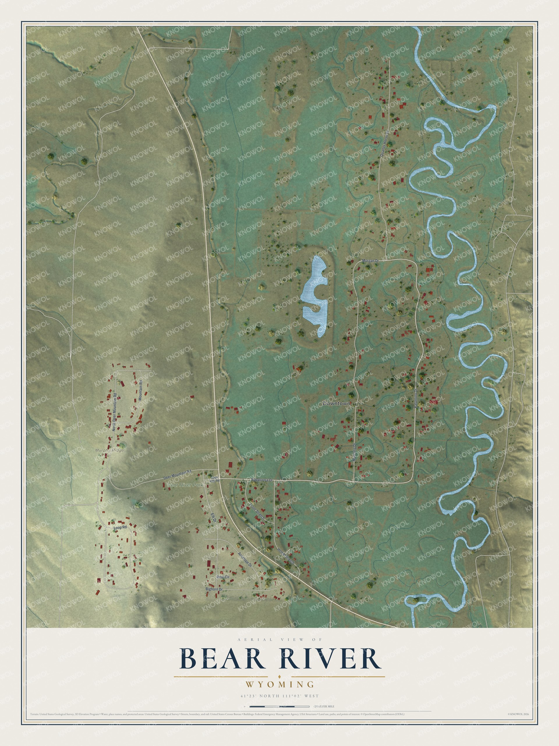 Watermarked full-map preview of Bear River, Wyoming