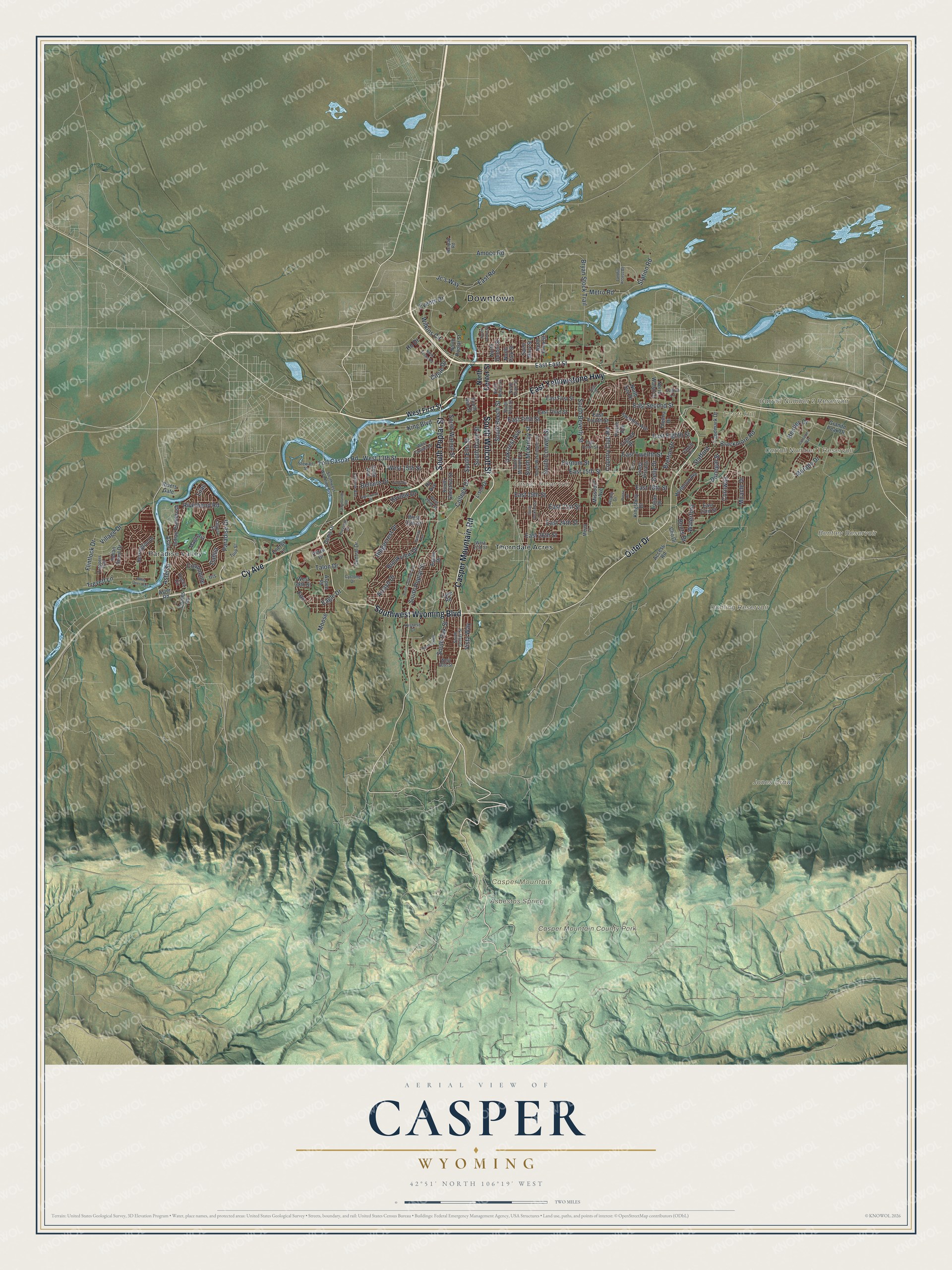 Watermarked full-map preview of Casper, Wyoming