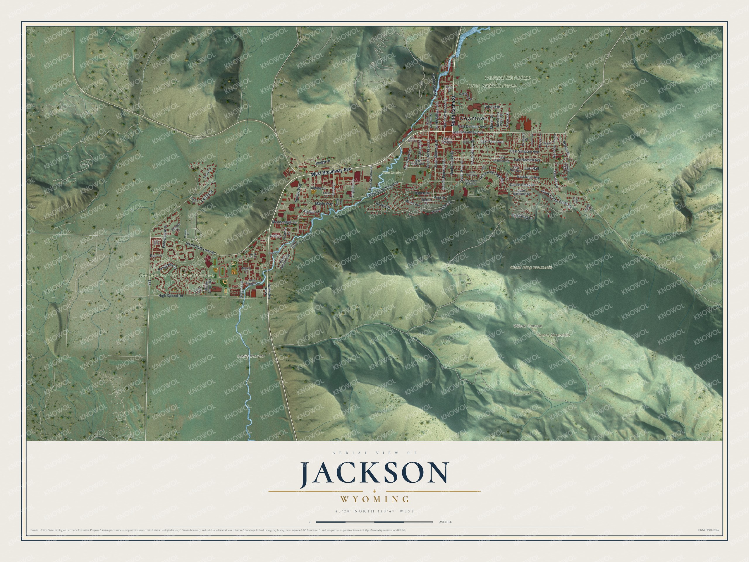 Watermarked full-map preview of Jackson, Wyoming