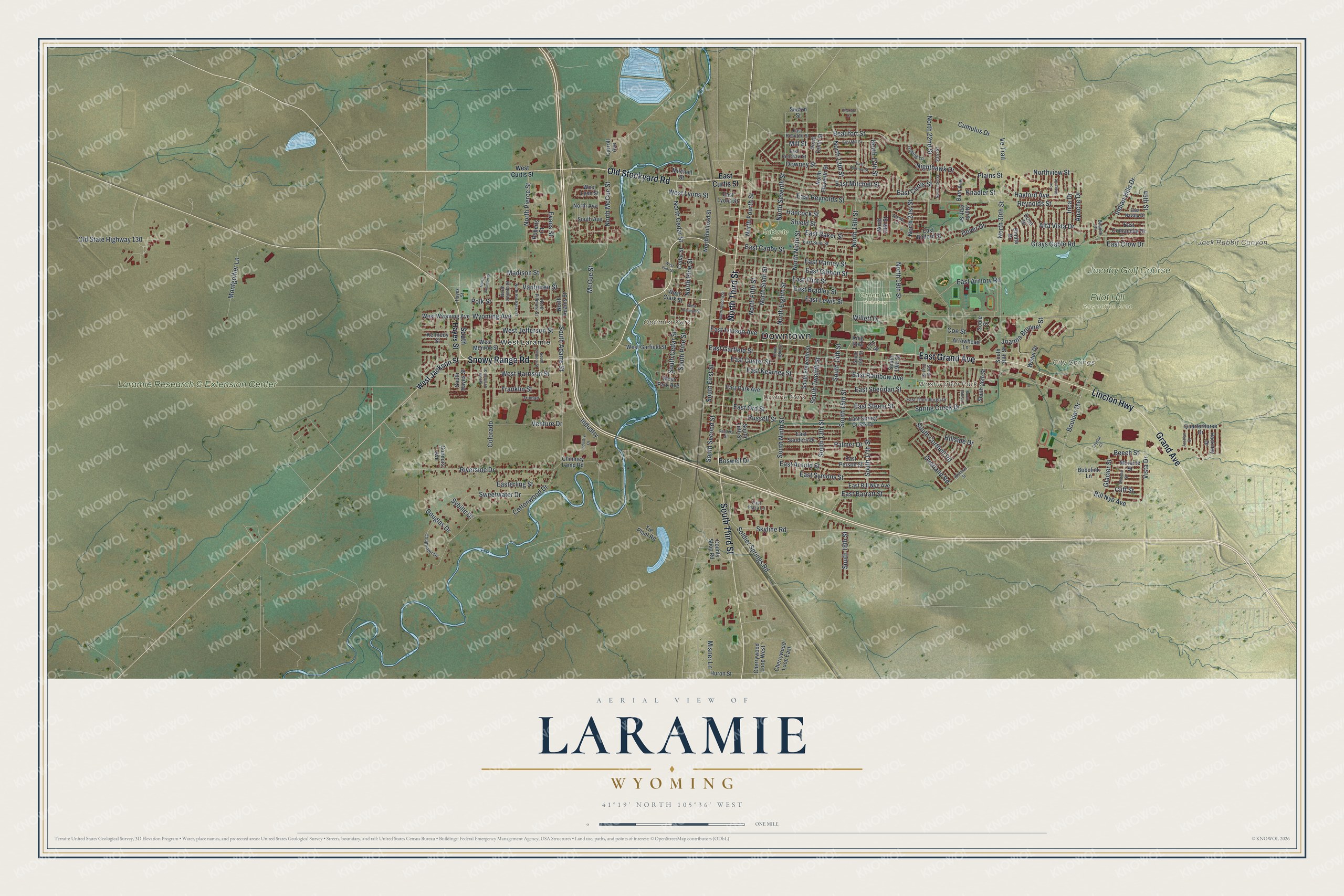 Watermarked full-map preview of Laramie, Wyoming