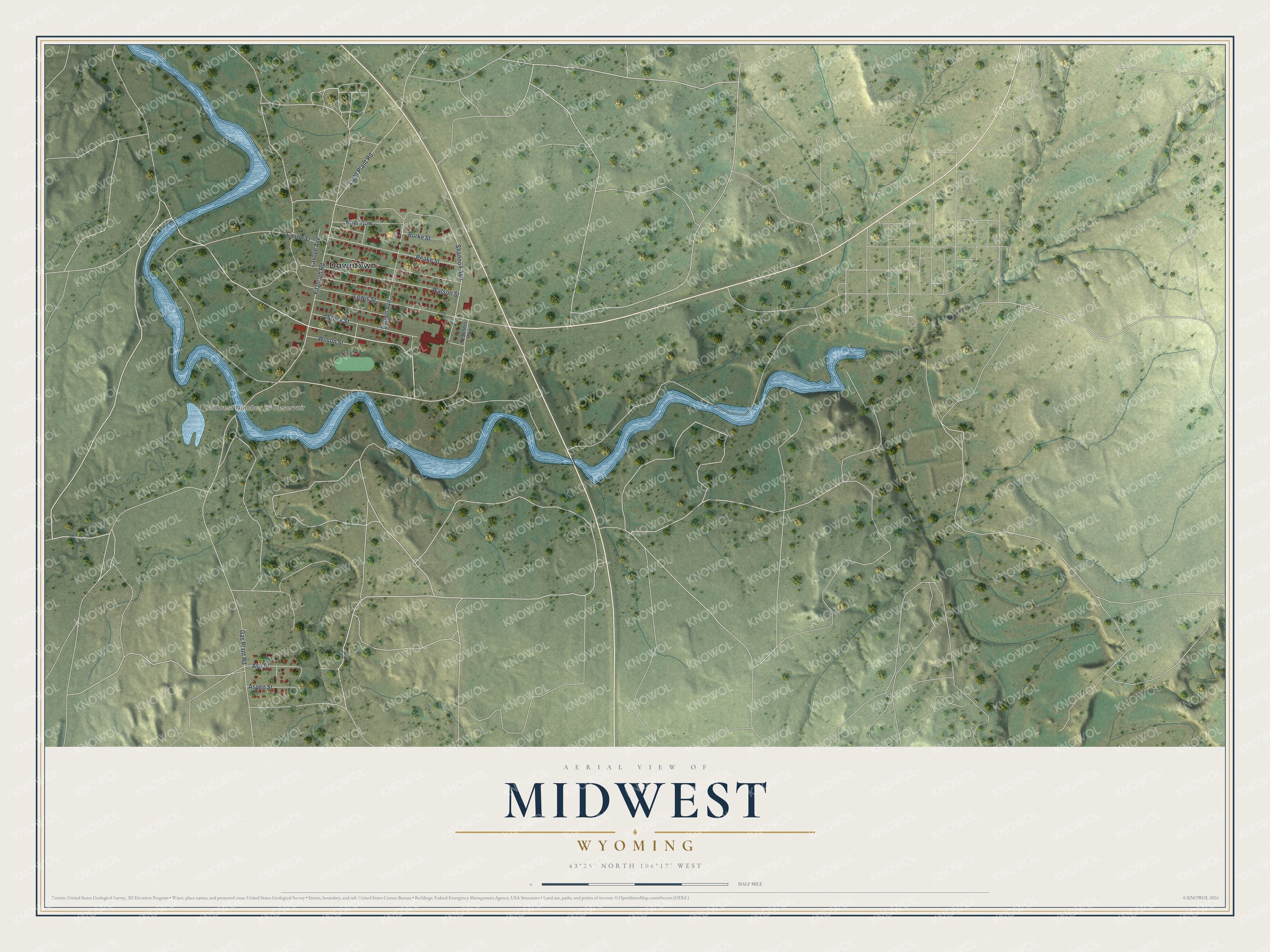 Watermarked full-map preview of Midwest, Wyoming